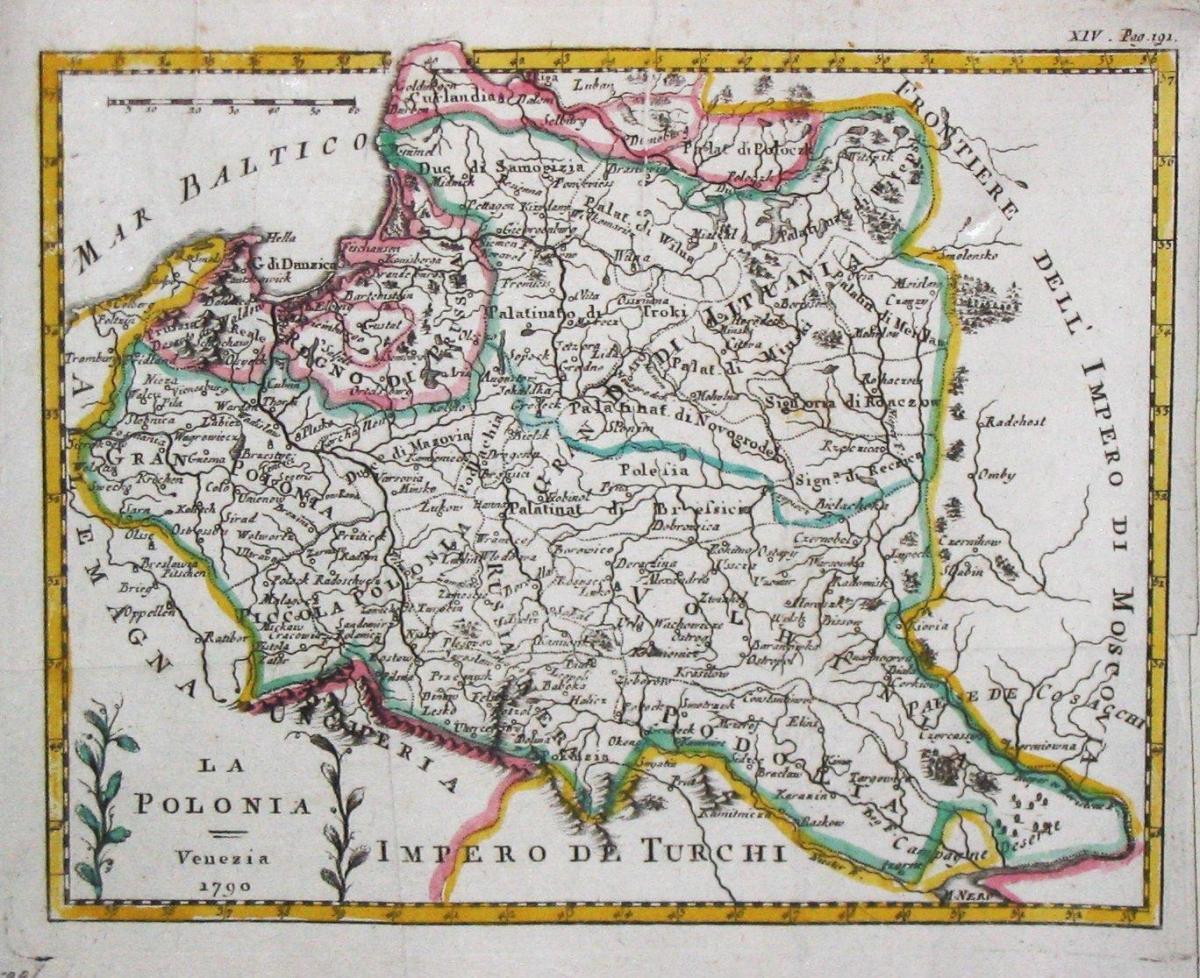 Zemljevid Litva stare 