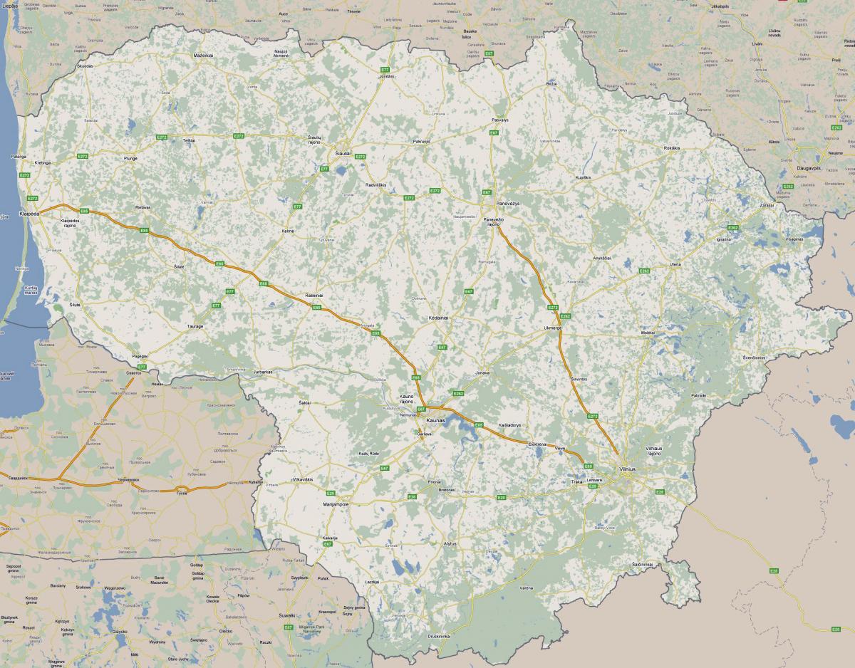 Zemljevid turističnih Litva 
