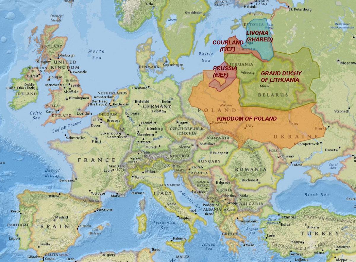 Zemljevid Litva zgodovina
