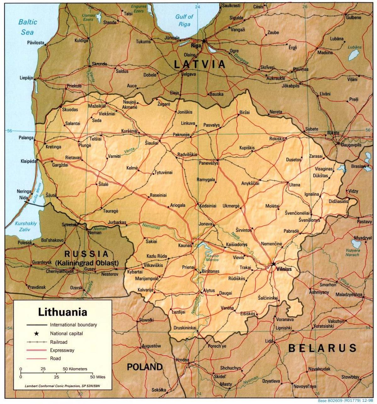 Zemljevid Litva 1900