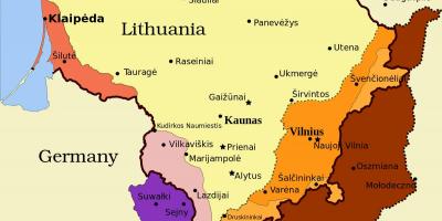 Zemljevid kaunasu v Litvi