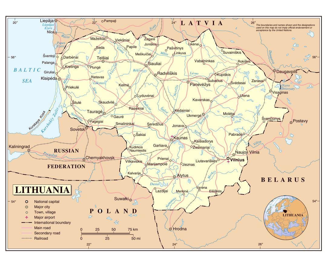 Zemljevid letališča Litva