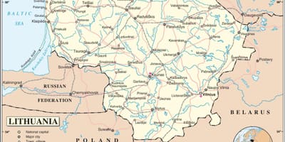 Zemljevid Litva državi